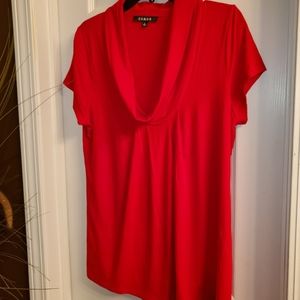 Red Cowl Neck Top